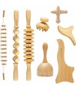 8 Pack Wood Therapy Massage Tools Set for Body Shaping Cellulite Massage... - £52.65 GBP