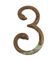 3 Inch House Number &quot;3&quot; Used with Patina - $124.04 MXN