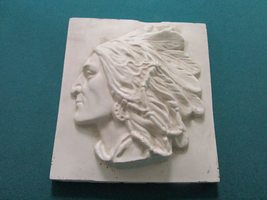 CHALKWARE Plaque American Compatible with Native Indian Sioux Chief Compatible w - $104.85