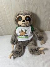 Plushology sloth soft plush wearing No Hurries Be Happy Nashville TN shirt - $19.79