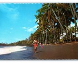 Black Sands Spiaggia Waikiki Hawaii Hi Unp Cromo Cartolina V9 - £3.17 GBP