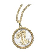 Selectively Gold-Layered Silver Walking Liberty Half Dollar Pendant (JT5) - €77,59 EUR