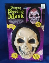 Dripping BLEEDING Skull MASK Adult Halloween Costume NIP animated &quot;blood&quot; - £17.13 GBP