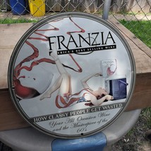 Vintage 1960 Franzia White Zinfandel Pink Wine Porcelain Gas &amp; Oil Pump Sign - £98.77 GBP