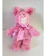 2009 Animal Adventure Pig Plush Stuffed Animal Pink White Polka Dots - £23.34 GBP