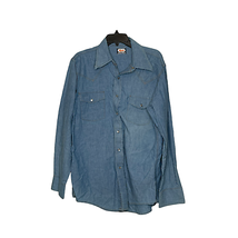 Vtg. B&#39;Gosh Mens Pearl Snap Western Shirt Size Large? Blue Denim Oshkosh B&#39;gosh - £23.26 GBP