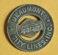 Beaumont City Lines Inc. Good For One Fare Token - $4.03 CAD