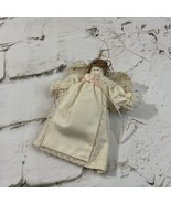 Christmas Tree Ornament Plush Sleeping Angel Rustic Simple Beige - $9.89