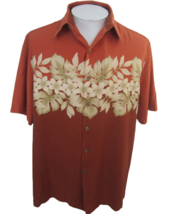 Caribbean Men Hawaiian camp shirt L pit to pit 24.5 aloha luau tropical floral - £13.97 GBP