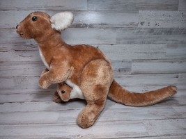 Vintage Dakin Kangaroo with Joey Pouch Plush Stuffed Animal Toy 1975 15&quot; - $7.54
