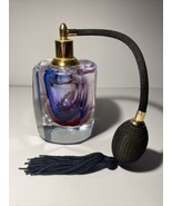 Murano glass perfume bottle with spray atomizer bulb With Submerged Inte... - $38.69