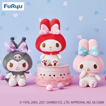 Japan Kuromi&Melody Mimimusubi Ear Tie Bow Tie Plush (3pc set) - 18cm Birthday - $2,027.91 MXN