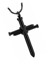 Cremation Jewelry for Ashes Nail Cross Urn Necklace - £49.12 GBP