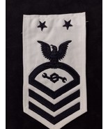 CMCM CONSTRUCTION MECHANIC RATING BADGE MASTER CHIEF CPO E-9 BLACK ON WHITE - $188.12 MXN