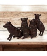 Farmhouse Style Farm 4 Pigs Polystone Sculpture Pig Brown Beige 13&quot; x 4&quot;... - $27.15 CAD