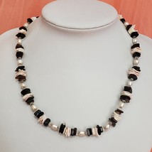 Hawaii Surfer Jewelry Pearl Nugget Shell and Mother of Pearl Necklace 17&quot; Chunky - £13.50 GBP