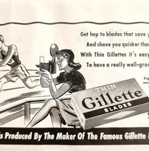 Gillette Thin Shaving Razor Blades 1940 Advertisement Beauty Hair Care D... - $19.99