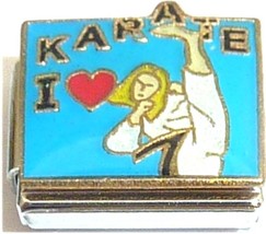 I Love Karate Girl Kicking Italian Charm - £7.09 GBP