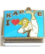 I Love Karate Girl Kicking Italian Charm - £6.98 GBP