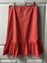 Vintage J Crew Ruffle Skirt Womens Size 2 Red Cotton Size Zip Classic 80&#39;s - £23.29 GBP