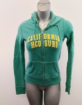 Hollister Womens Full Zip Hoodie Size Medium Green Long Sleeve Cotton Blend - $13.85