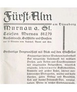 1940 Prince Alm Hotel Restaurant Murnau Advertisement Germany Import DWMM3 - $41.13 CAD
