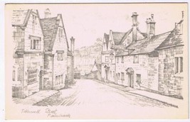 United Kingdom UK Postcard Painwick Tibbiwell Street Pencil Sketch - $2.96