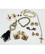 Vintage Avon Jewelry Lot Pendant Necklace Earrings Bracelets Black Red H... - £55.07 GBP