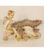 vtg Royal Bone China Lace Angel /cherub pushing wheelbarrow figurine foi... - £38.69 GBP