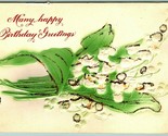 Lily of the Valley Happy Birthday Greetings Embossed Unused UDB Postcard I3 - $5.89