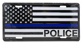 USA Thin Blue Line Police Letters 6&quot;x12&quot; Aluminum License Plate Car Tag ... - £3.83 GBP