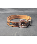 Women&#39;s TORY Brown Belt Silver Tone Buckle Genuine Leather - Made In USA - $24.54