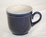 Country Field Stoneware Coffee Mug Flat Cup Cobalt Blue Newcor Japan - $12.86