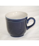 Country Field Stoneware Coffee Mug Flat Cup Cobalt Blue Newcor Japan - £10.19 GBP