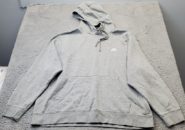 Nike Hoodie Womens 2XL Gray Fleece Lined Cotton Long Sleeve Drawstring Pullover - £17.19 GBP