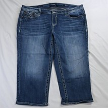 Vigoss 22 Plus Heritage Capri Dark Bold Stitch Stretch Denim Jeans - £17.57 GBP