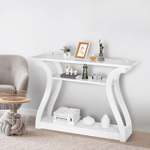 White 3-tier Console Table Accent Table Hallway Living Room Side Table D... - $111.99