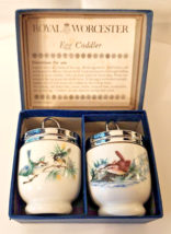 Royal Worcester Set of 2 Egg Coddlers w/Bird Designs. In Box.  - $18.05
