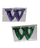 Lot of 2 Expo International LETTER W Purple and Green Sequin Patches / A... - €8,52 EUR