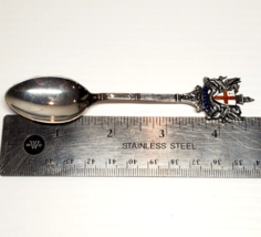 All Sterling Silver London England Enamel Souvenir 4 3/4&quot; Spoon 15.7 Grams L &amp; S - £34.93 GBP