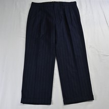 Polo Ralph Lauren 34x28 Navy Blue Chalk Stripe Wool Cashmere Mens Suit Pants - £39.95 GBP