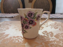 Royal Victorian Bone China Tall Mug Cup Staffordshire England Purple Flower - £11.83 GBP