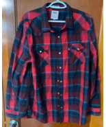 Levi Strauss &amp; Company Red Plaid: Standard Fit: Mens/Womens SZ: L Pearl ... - $14.84