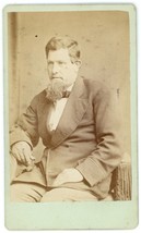 CIRCA 1880&#39;S CDV Handsome Older Man Long Chin Beard Suit Nock Cleveland OH - £9.57 GBP
