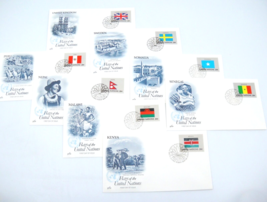 First Day Issues Covers Flags of United Nations 16 Different Countries 1983 FDC - £6.00 GBP