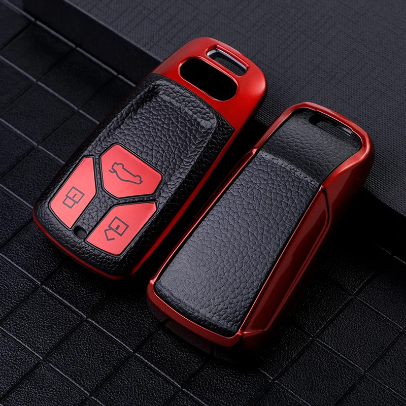 TPU Leather Car Key Case for Audi A4 B9 Q5 Q7 TT TTS 8S 2016 2017 Car - £7.52 GBP+