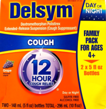 Delsym 12 Hour Cough Relief 2 x 5 Fl Oz Bottles Grape Flavor EXP 07/2026 - $29.69