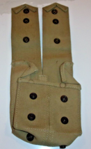 1980s Israeli SF Military Combat Tactical Double Pouch Clip Design TAN D... - $19.12