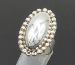 MEXICO 925 Silver - Vintage Shiny Oval Bubble Dome Band Ring Sz 8.5 - RG20659 - £54.04 GBP