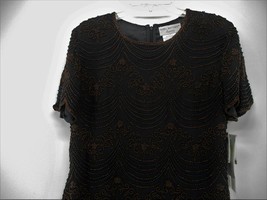 Adrianna Papell Beaded Top, Black, Size L, CSM - 10309 - £8.69 GBP